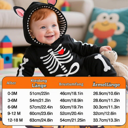 Halloween Kostüm Baby Fledermaus Skelett Strampler