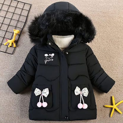 Amur Leopard Kinder Winterjacke Mädchen Wintermantel mit Kapuze Warm Winter Jacke Steppjacke Kinderjacke