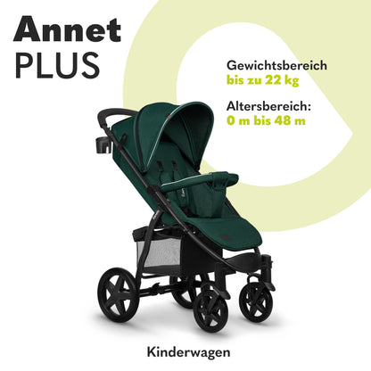 LIONELO Annet Plus Buggy up to 22 kg with Reclining Function, Small Folding Pushchair with Accessories, EVA Foam Wheels, Mosquito Net, Foot Cover Drink Holder, Basket Dreamin