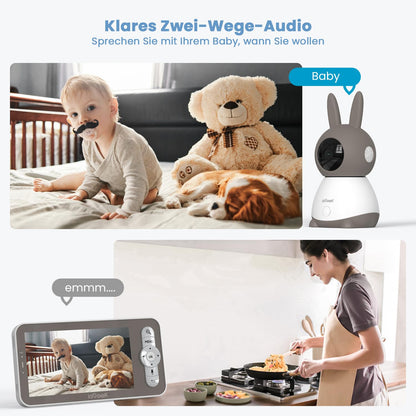 ieGeek Babyphone mit Nachtsicht - 2K 5" WLAN PTZ Kamera für rundum Sicherheit