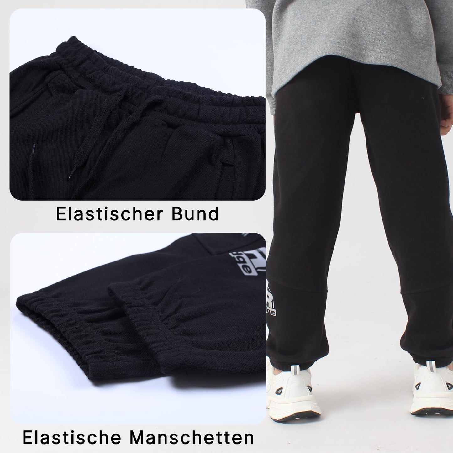 SERENYOU Jungen Jogginghose Hose Freizeit Joggers Kinder Sports Sweathose mit reflektierendem Grafikprint