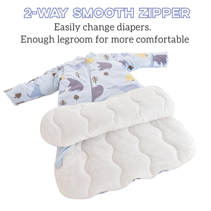 Chilsuessy Baby Sleeping Bag Winter, Removable Sleeves, Warm Lined 3.5 Tog Winter Sleeping Bags, Boys/Girls Sleeping Bag for Toddlers from 6 Months to 6 Years