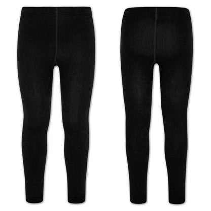 Children's Thermal Leggings Multipack of 2 Black with Fleece