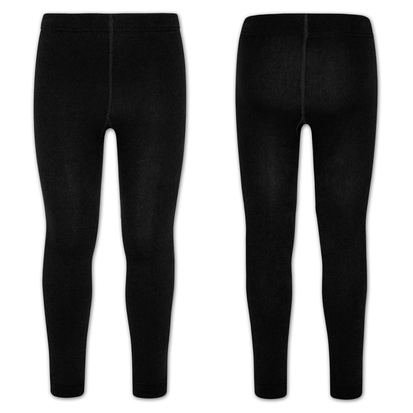Kinder Thermo-Leggings Multipack von 2 Schwarz mit Fleece