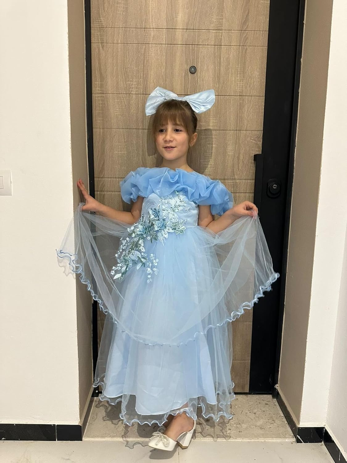 Kinder Mädchen Blumenmädchen Kleider Bestickt Hochzeit Brautjungfer Kleider Trägerlose Prinzessin Kleider Klavier Kostüme
