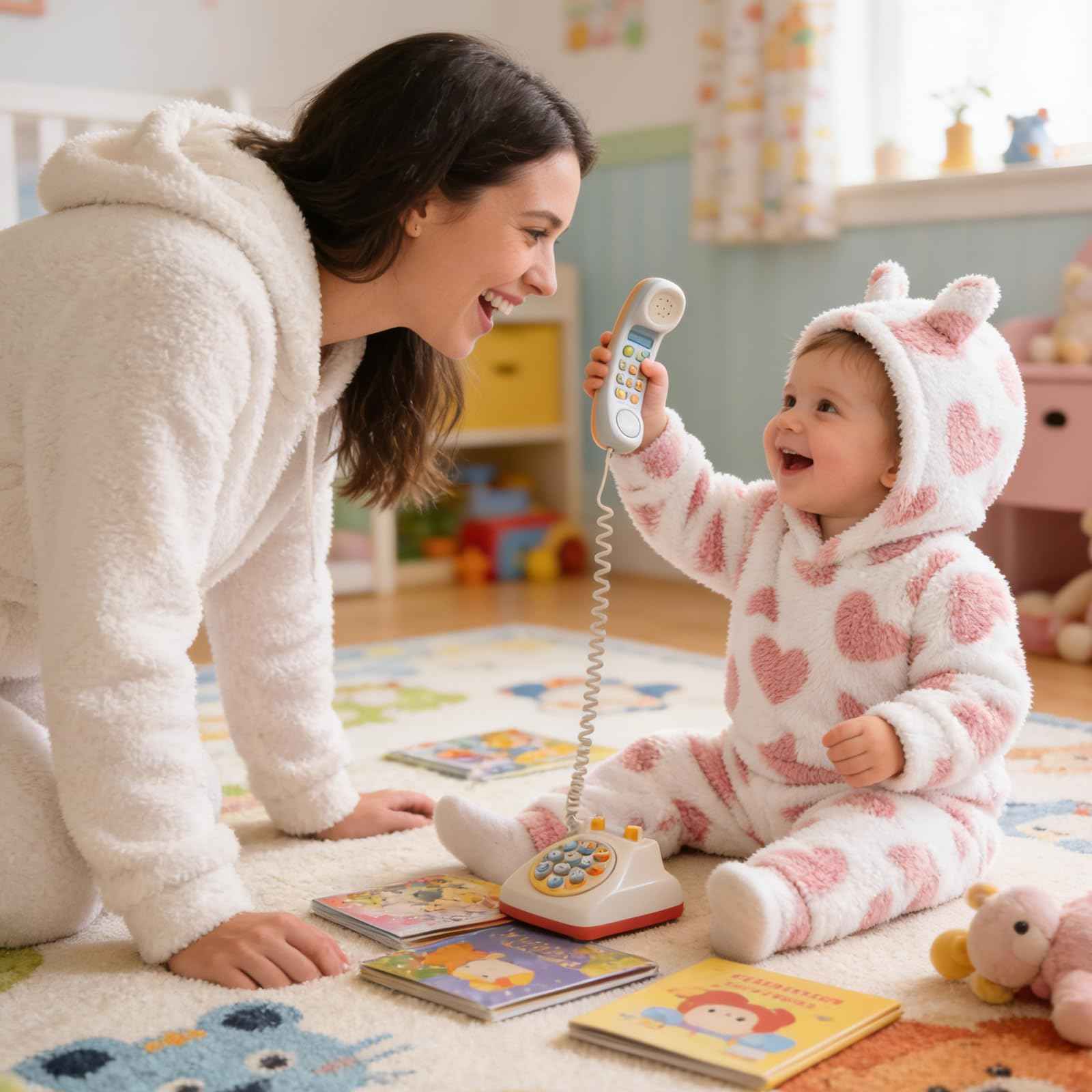 Kunyeah 2pcs Baby Girls Fleece Clothing Toddler Plush Pullover Sweatshirt Newborn Long Sleeve Top Trousers Set Warm Hoodies Outfit