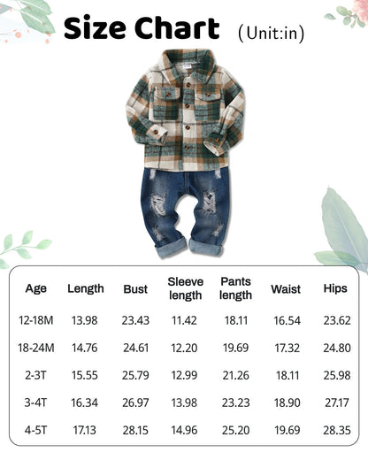 Baby Kleidung Jungen 12 Monate - 4 Jahre Winter Baby Kleidung Outfit Set Langarm Kariertes Top + Hosen Kleidung Sets für Kinder Jungen