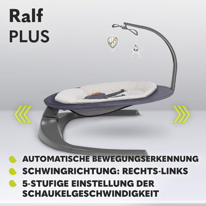 LIONELO Ralf 2-in-1 baby bouncer and recliner, remote control, 12 melodies, two rocking directions, 5 rocking speeds, locking, backrest adjustment, timer, quiet operation 