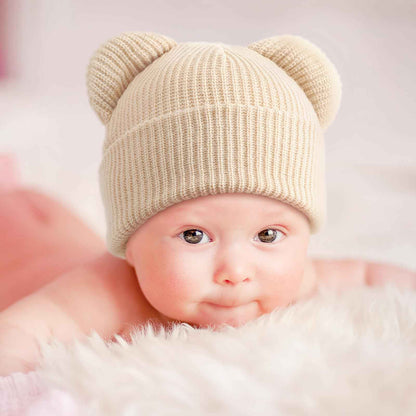 DRESHOW Toddler Beanie Baby Winter Hats Baby Soft Knitting Cute Bear Ears Hat for Boys Girls Warm Hat Hats for 0 Months - 24 Months
