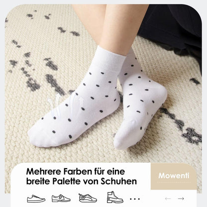 Mowenti Socken Mädchen 35-38 sportsocken strümpfe socks Mädchensocken bunte schwarz Streifen Punkte baumwollsocken 10 Paar