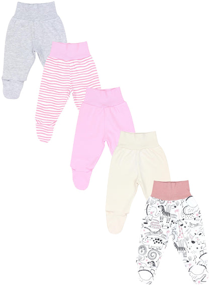 TupTam Baby Strampelhose Jungen Mädchen Hose mit Fuß 5er Pack