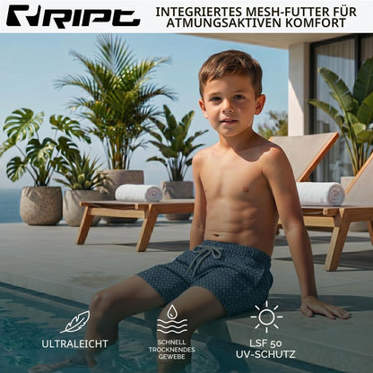 Schnelltrocknende Badeshorts für Jungen – UV50 Sonnenschutz für Aktiven Sommer Spaß