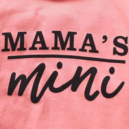 Juflam Neugeborene Baby Mädchen Kleidung Mama Sprüche Mama Mini Strampler Top Hose Outfit Set mit Stirnband