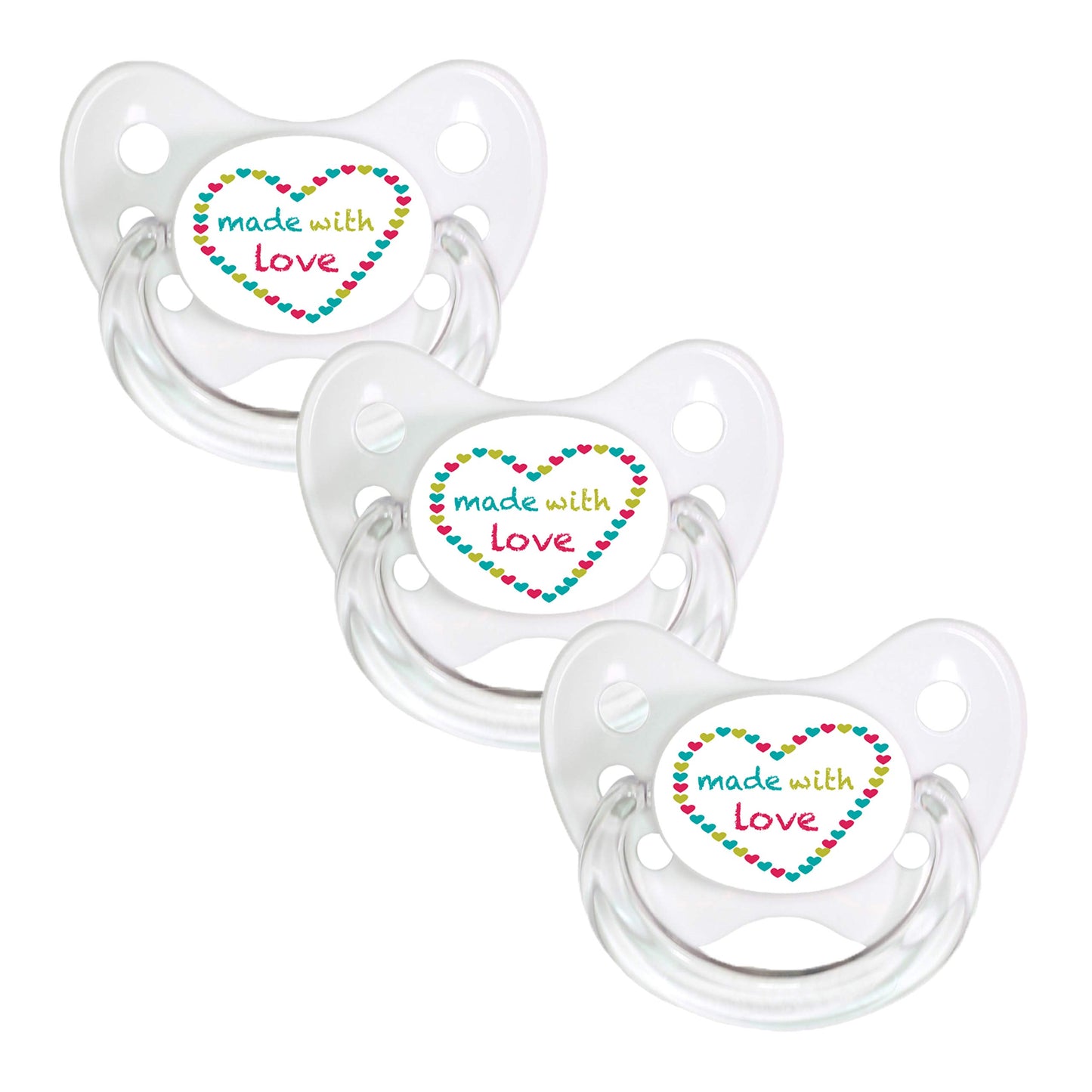 dentistar Silikon Schnuller 3er-Set - Größe 1 Schnuller 0-6 Monate - Zahn- & kieferfreundlicher Nuckel mit Dental-Stufe – BPA-frei – Made in Germany - Grinsebacke, Transparent