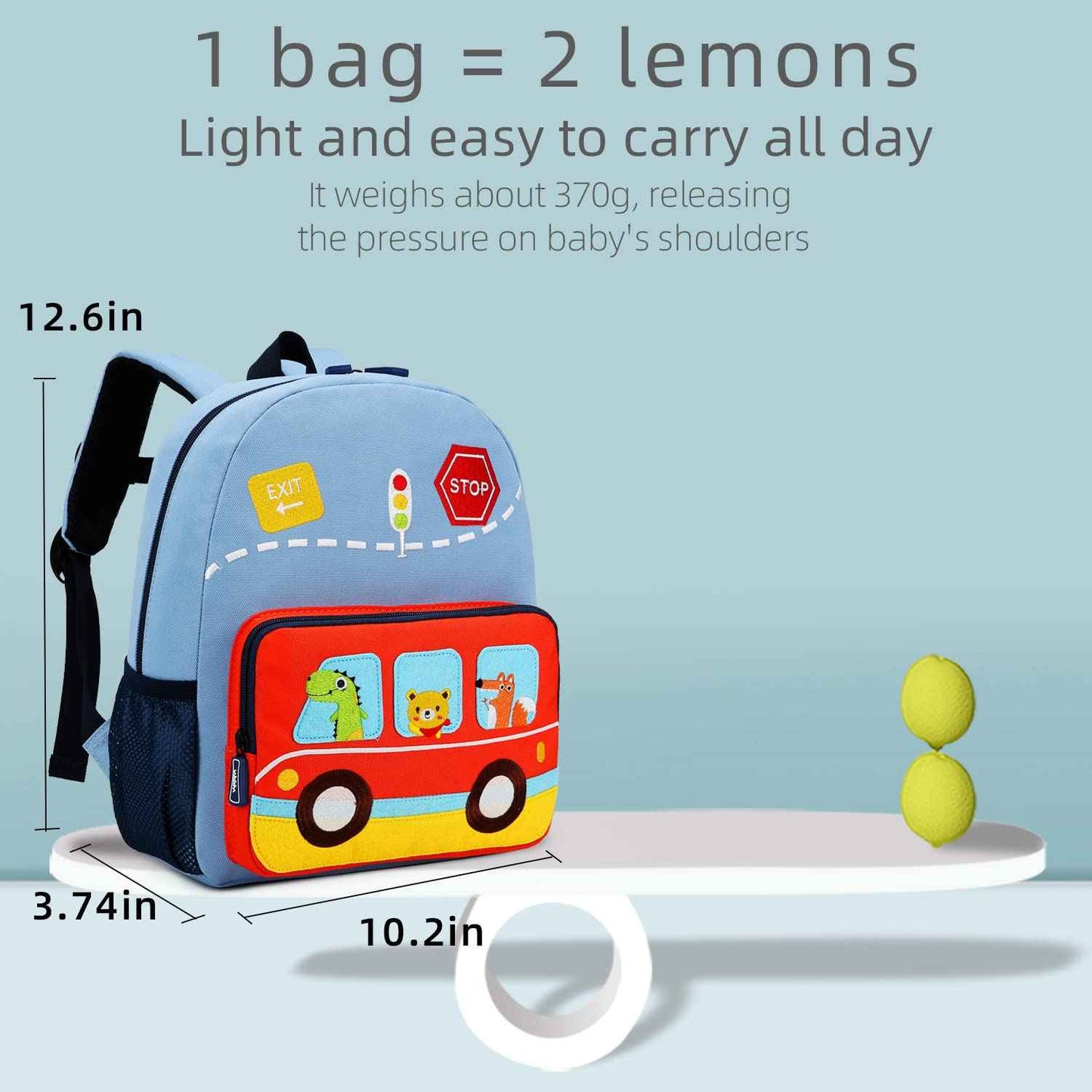 willikiva Car Dinosaur Toddler Kids Backpack for Boys and Girls Kids Waterproof Preschool Bag