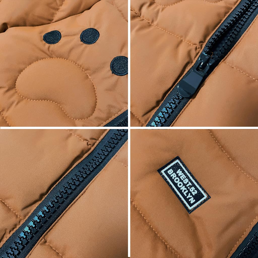 linboo Winterjacke Kinder Jungen Warm Steppjacke Dicke Mantel Baby Wintermäntel mit Kapuze Ohren Winter Kinderjacke Kapuzenjacke 2-7 Jahre