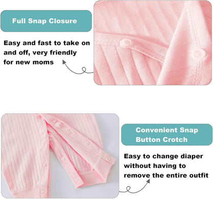 KeCool Unisex Baby Clothing Newborn 100% Cotton Soft Long Sleeve Romper Baby Bodysuits Newborn Clothes for Boys and Girls, Comfortable Baby Romper Newborn Clothing Boys Girls
