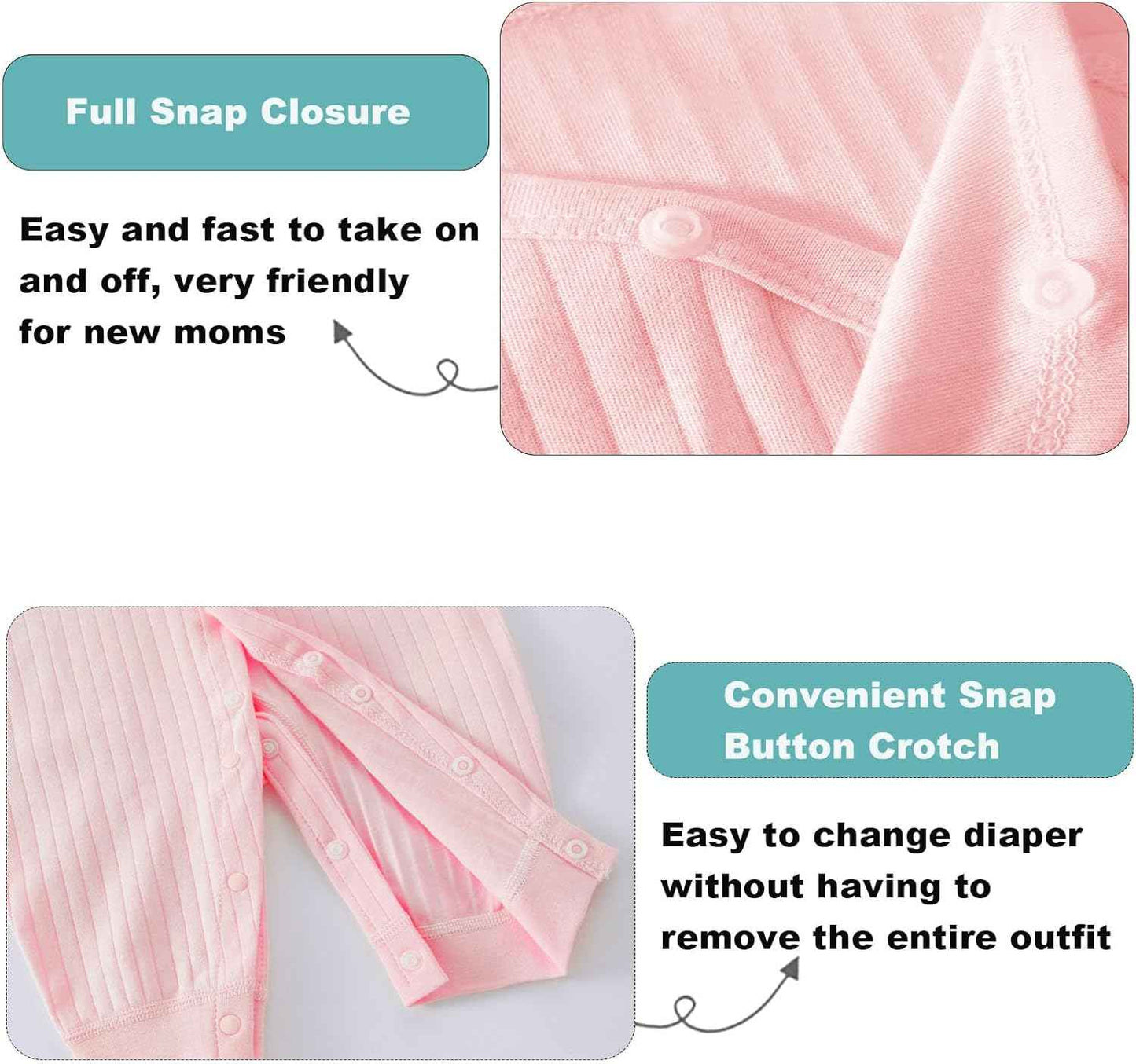 KeCool Unisex Baby Clothing Newborn 100% Cotton Soft Long Sleeve Romper Baby Bodysuits Newborn Clothes for Boys and Girls, Comfortable Baby Romper Newborn Clothing Boys Girls
