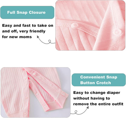 Baby Kleidung Neugeborene 100% Baumwolle Weiche Langarm Strampler Baby Bodys Neugeborene Kleidung für Jungen und Mädchen, Bequeme Baby Strampler Neugeborene Kleidung Jungen Mädchen