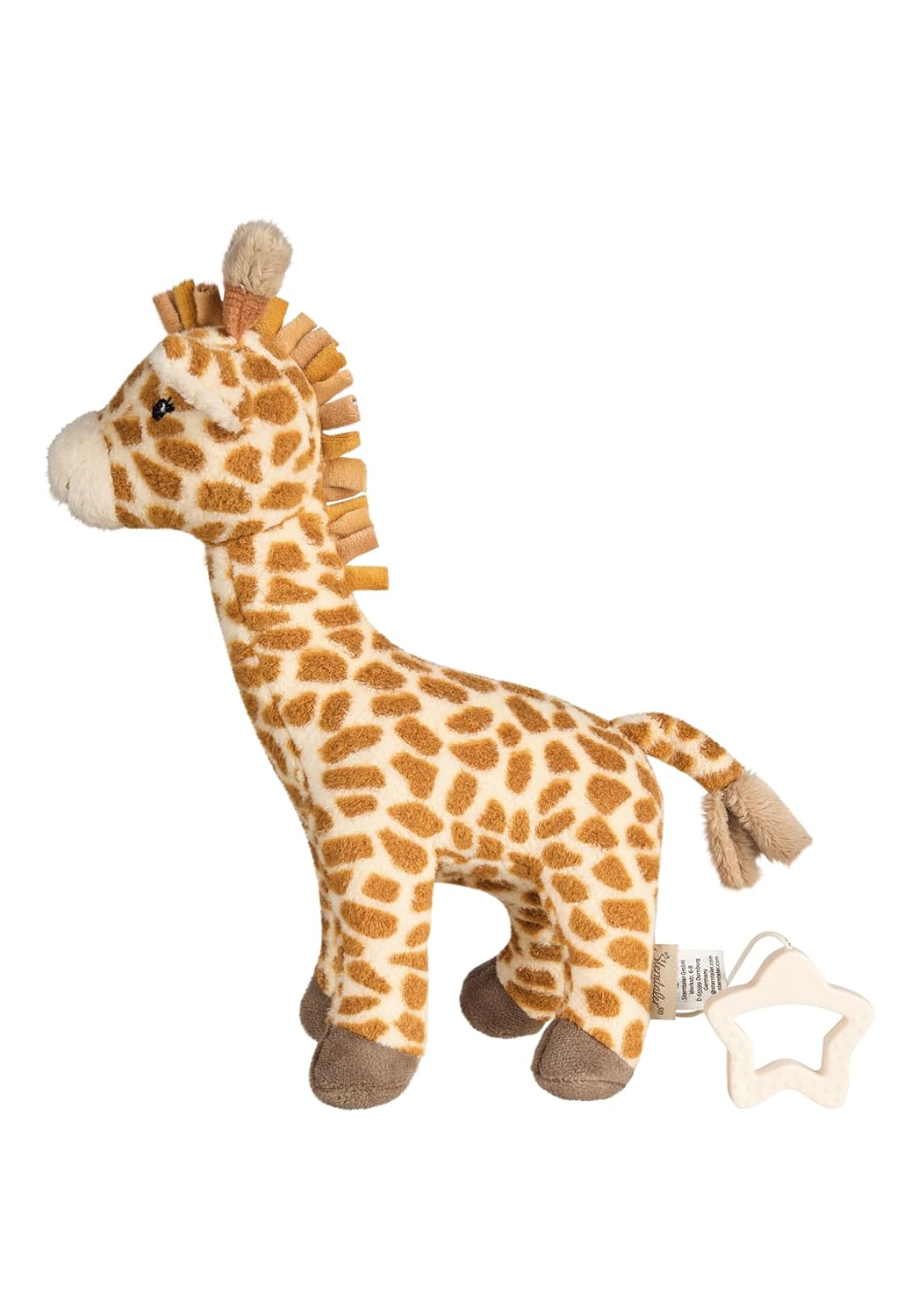Sterntaler Spieluhr M Giraffe Kaya – Spieluhr aus weichem Stoff – entnehmbares Spielwerk – Melodie: Brahms Wiegenlied, praktischer Sternengriff - Einschlafhilfe - Geschenk, ab Geburt, goldbraun