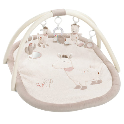 Fehn 3-D-Activity-Decke Spielbogen Peru – Baby Krabbeldecke mit 5 abnehmbaren Spielzeugen zum Greifen – Spieldecke für Babys und Kinder ab 0+ Monaten – Krabbelmatte als Geschenk zur Geburt