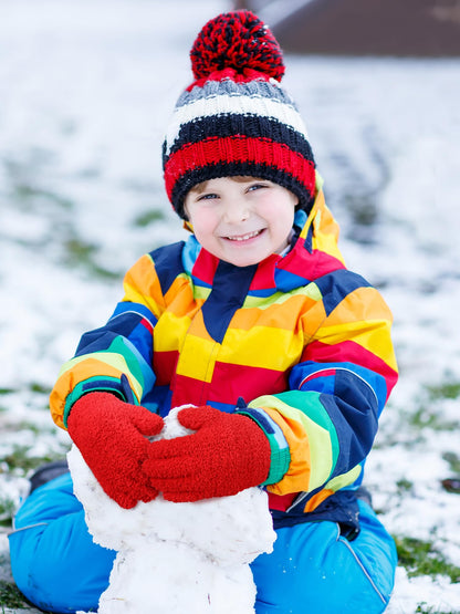 Geyoga 3 Paar Kinder Strickhandschuhe Winter Vollfinger Handschuhe