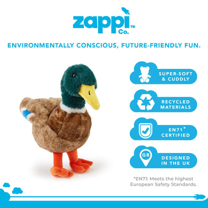 Zappi Co 100% recycelte Plüsch-Plüschtiere - Weiche und kuschelige Stofftiere, perfekte Begleiter für Kinder und Neugeborene (13-15cm) (Elefant)