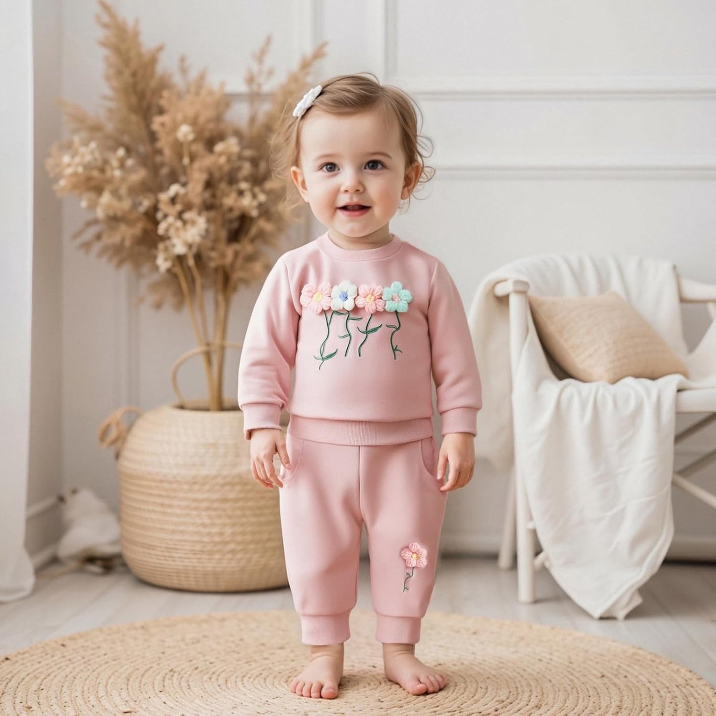 Baby Mädchen Kleidung 3D Floral Print Outfit Langarm Hemd + Hose Neugeborenen Baby Kleidung Clinder Herbst Baby Set