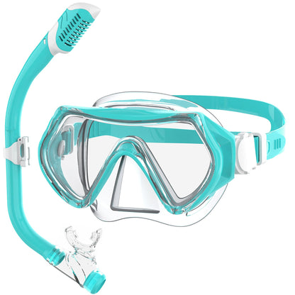 Findway Children's Diving Goggles, Swimming Goggles, Snorkel Mask for Boys Girls Teenagers, Diving Mask with Nose Cover, 180° Panorama, HD, Anti-Fog, Anti-Leak, Diving Goggles for Children 4-16 Years
