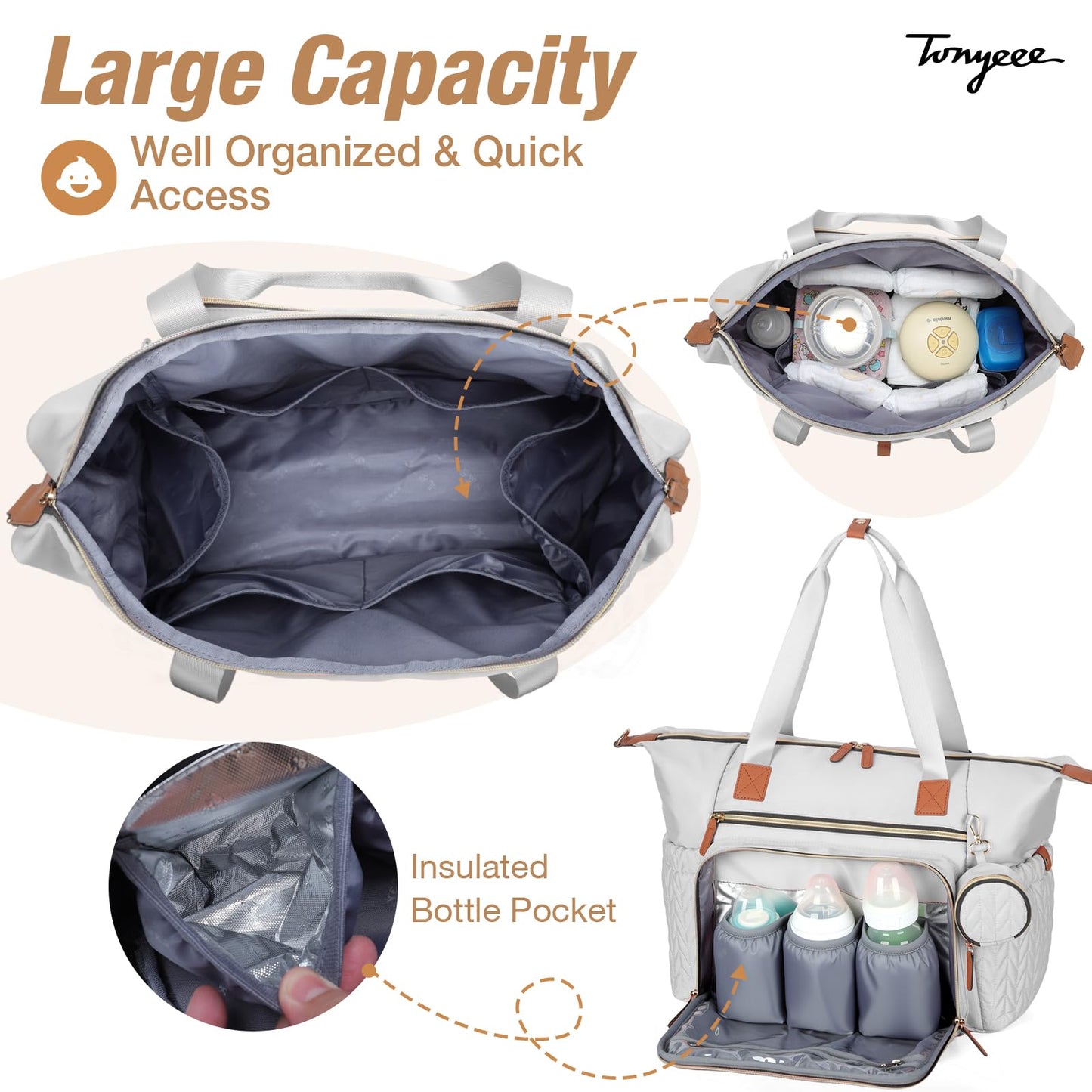 Wickeltasche mit Schnullertasche und Wickelunterlage, Wickelrucksack Multifunktions-Babytasche für Große Reisewindeltasche für Mama und Papa, isolierten Taschen-Dunkelblau