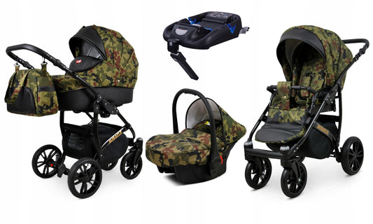 BabyLux Miracle 2-in-1 Baby Pushchair Deep and Pushchair with Accessories Adjustable and Foldable Aluminium Construction Waterproof Non-Removable Wheels Gold Leaf