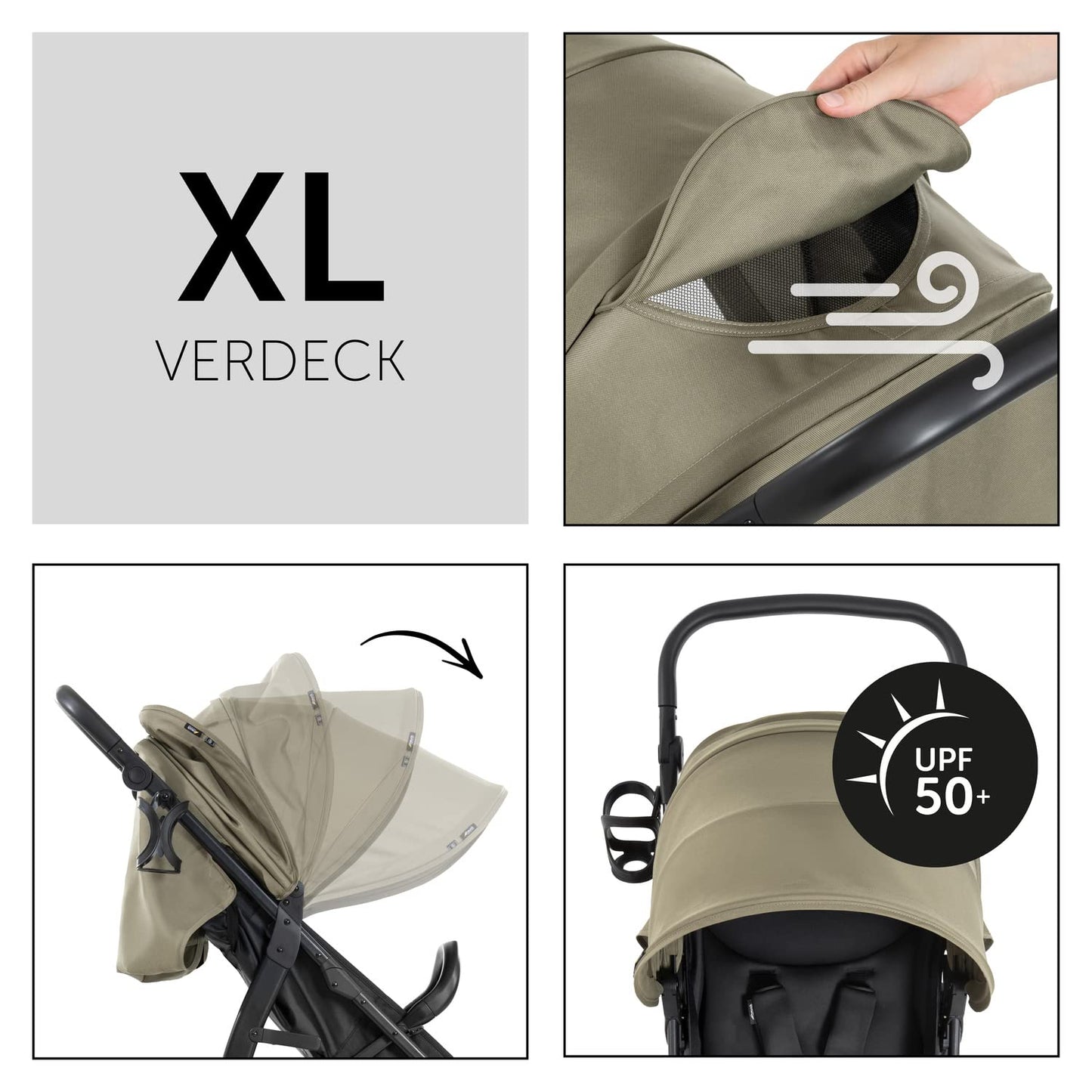hauck Rapid 4D, Rosa - Kinderbuggy mit Liegefunktion ab Geburt bis 22 kg - UV Schutz 50+ - Klein Zusammenklappbar - Höhenverstellbarer Schieber mit Getränkehalter - Pannensichere Gummi Räder - Meloni2