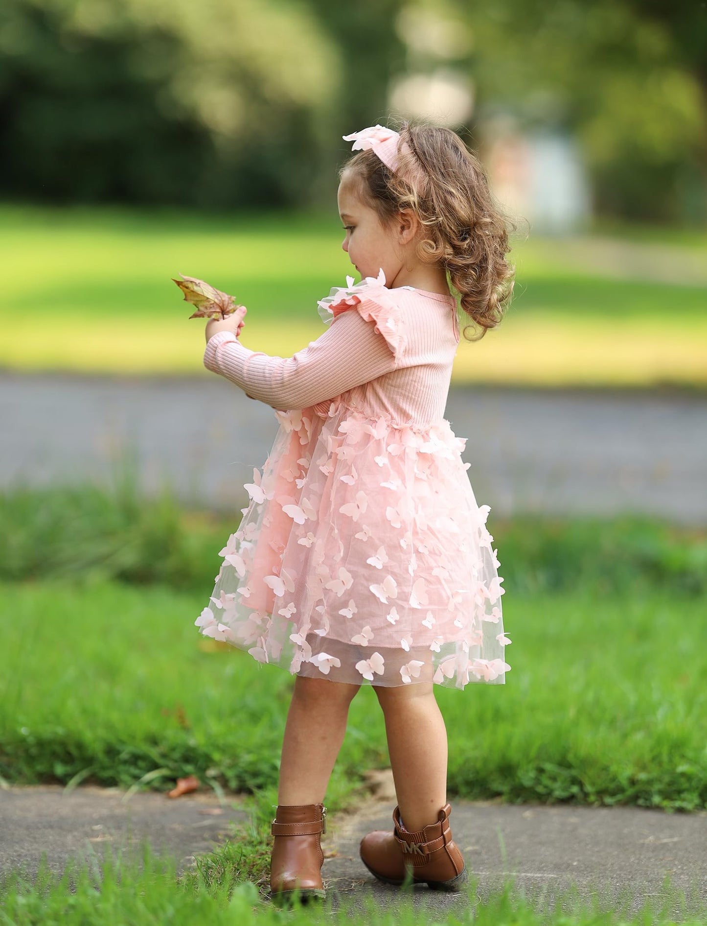 PATPAT Baby Girls' Tulle Dress with Long Sleeves, Tutu for Toddlers, Perfect as a Flower Girl or Christmas Party Birthday Long Sleeve Princess Dress, 3-24 Months