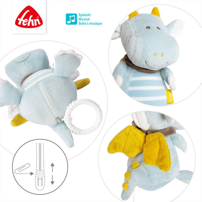 Fehn 154566 Music clock star - catch-up music box with removable playground for hanging on bed, stroller or baby bowl, for babies and toddlers from 0+ months, star, babylove, about 20cm