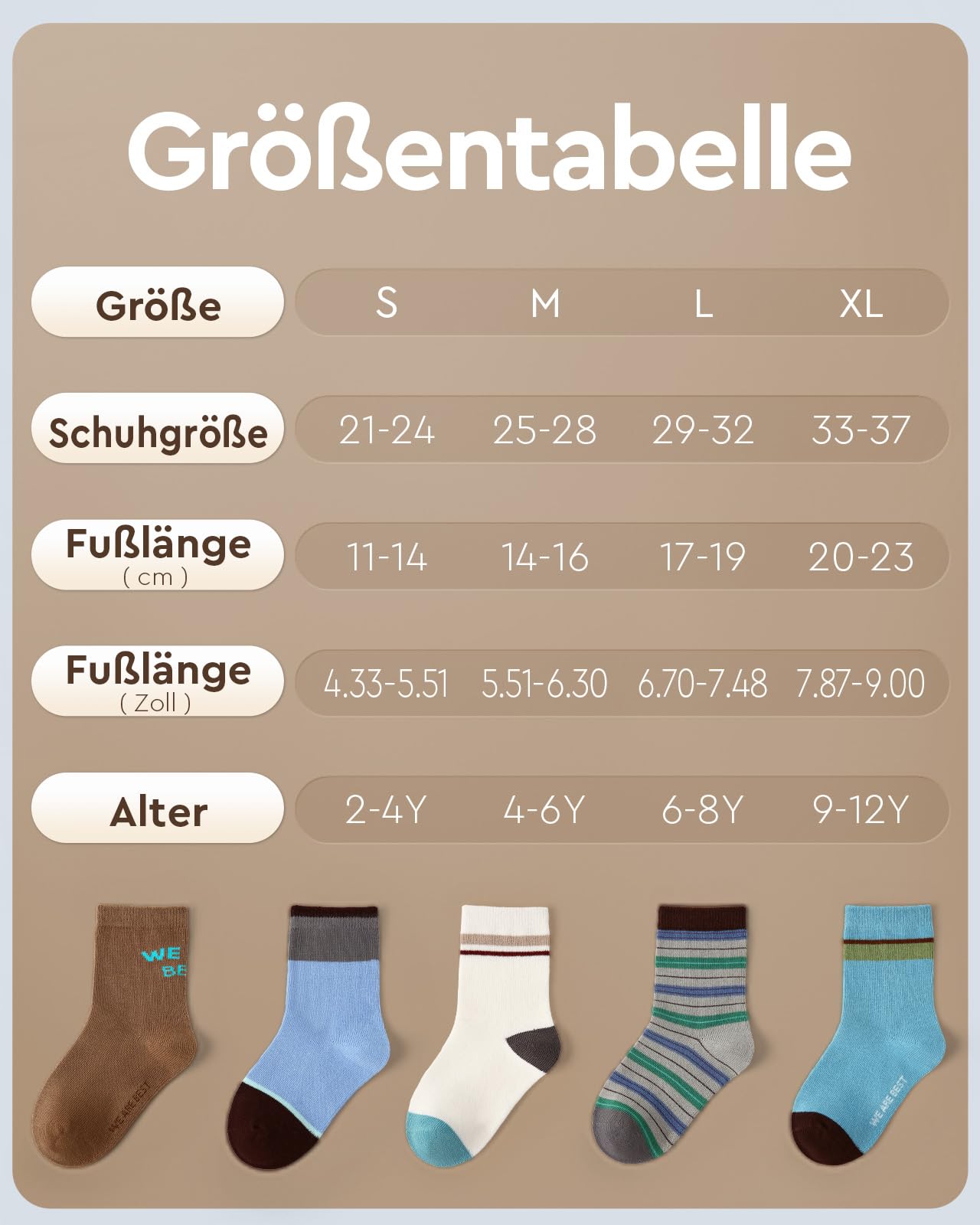 Kyopp 10 Paar Socken Kinder Mädchen und Jungen Klassisch Socken Lustig Cotton Socken Crew Socks Winter/Sommer