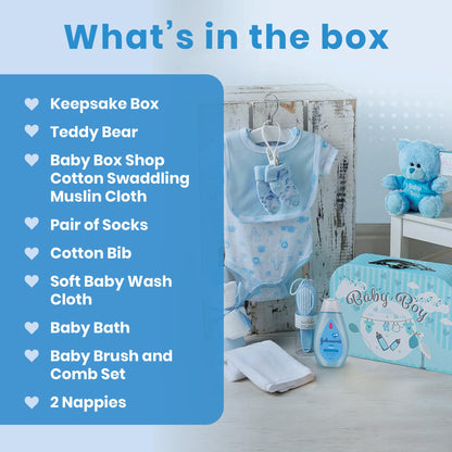 Baby Box Shop Babyparty Geschenk - 12 Baby-Essentials, Baby Geschenkset, Baby Geschenkkorb, Geschenke für eine Babyparty, Neugeborene Geschenkset, Neugeborenen Geschenk, Baby Geschenk Set - Creme