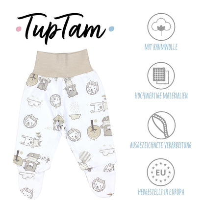 TupTam Baby Strampelhose Jungen Mädchen Hose mit Fuß 5er Pack