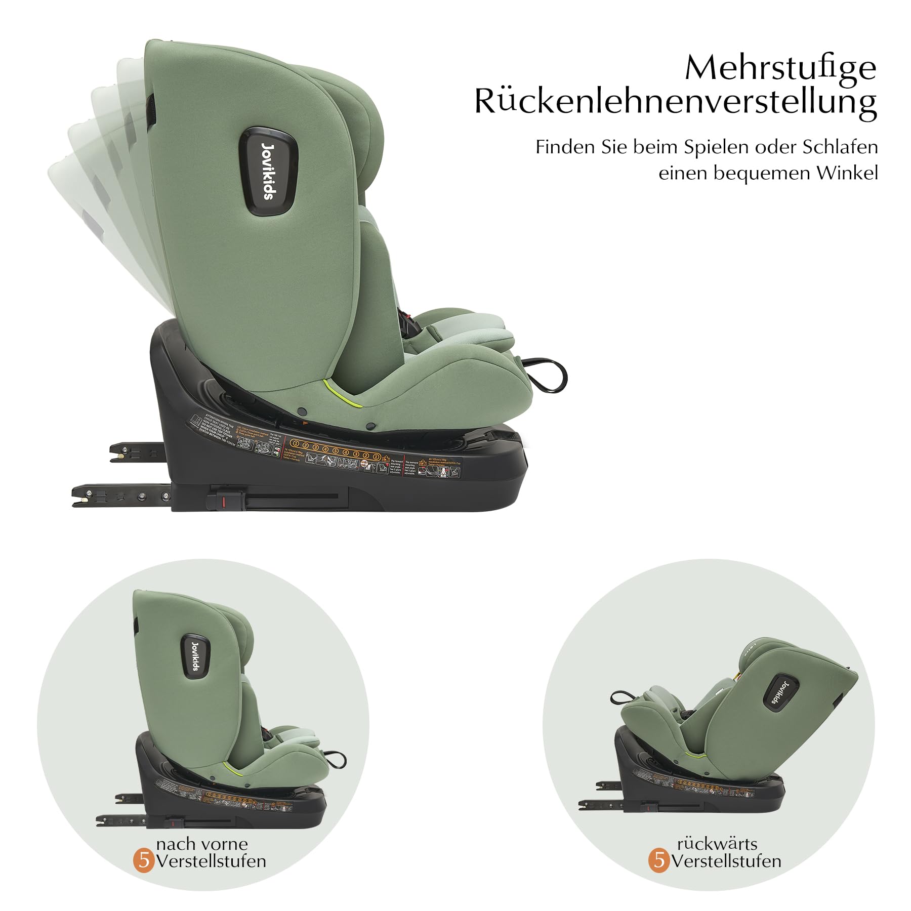 Jovikids 360° Drehbar Kindersitz mit ISOFIX und Ruheposition, i-Size(ECE R129) 40-150cm(0-36kg) Reboarder Baby Autositz, ab Geburt -12 Jahre (blau) - Meloni2
