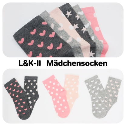 Libella 10/12er Kinder Mädchen Sneaker Socken Kids Füßlinge Sneakersocken bunt 2108VA
