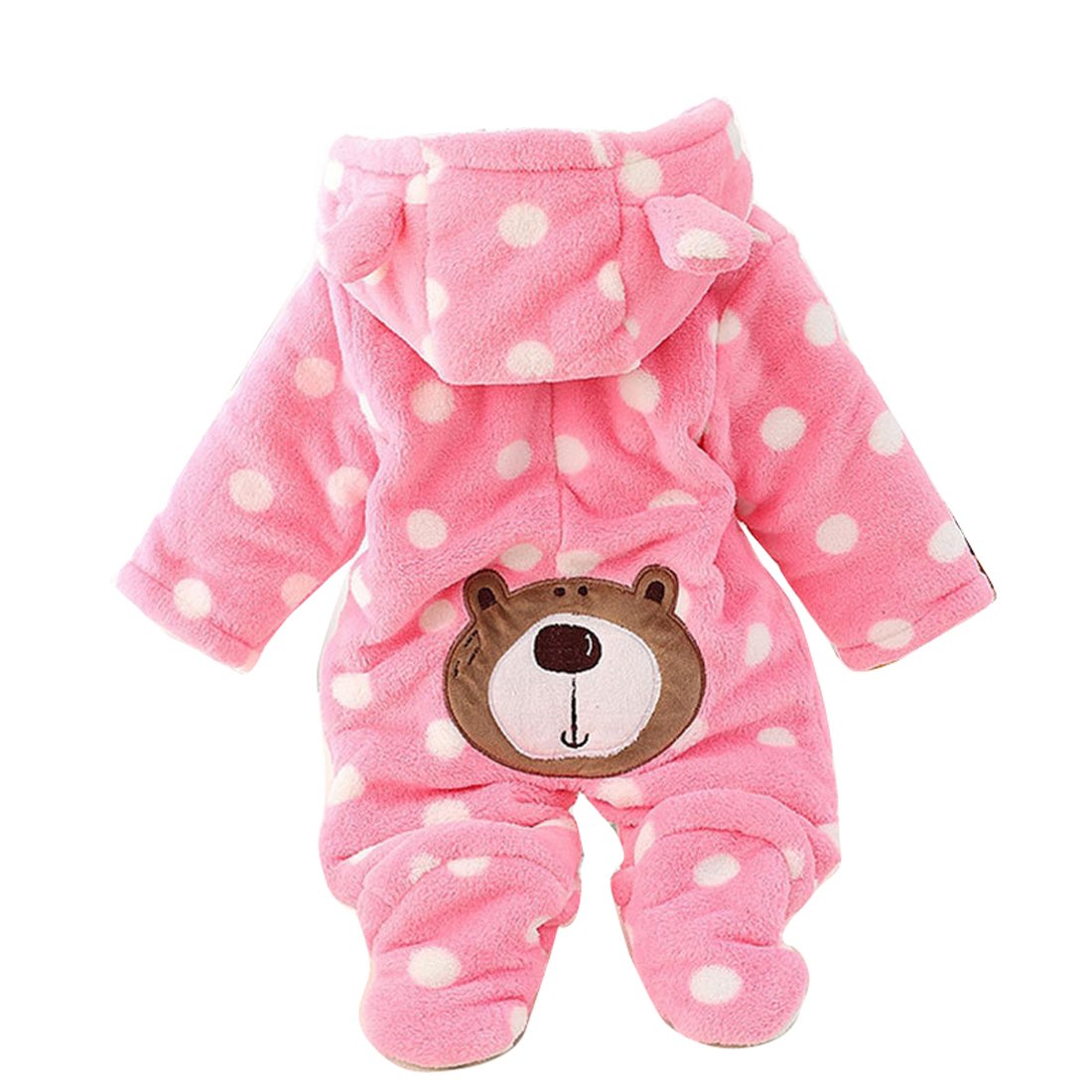 Gaorui Newborn Unisex Baby Winter Jumpsuit with Hood Romper Fleece Onesie All in One Snowsuit Outfits