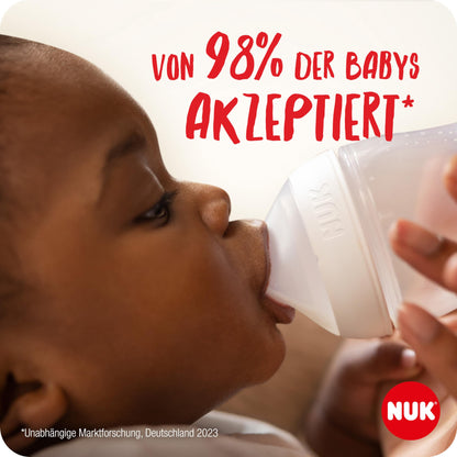 NUK First Choice+ Babyflaschen Starter Set | 0–6 Monate | 4 Flaschen mit Temperature Control & Flaschenbox | Anti-Colic Air System | BPA-frei | Disney Winnie Puuh - Meloni2