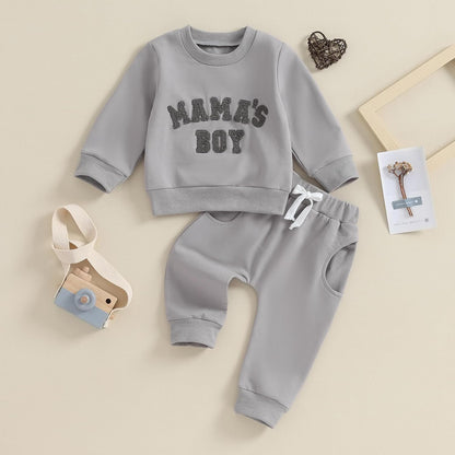Baby Boys' Two-Piece Outfit, Long Sleeve Sweatshirt + Trousers, 2-Piece Set, Baby Clothing, 0-3 Years, Children's Outfit for Baby Boys 