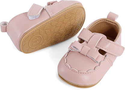 Cheerful Mario Baby Mädchen Schuhe Baby Ballerina Schuhe Lauflernschuhe Taufe Schuhe mit Bowknot PU Leder Babyschuhe
