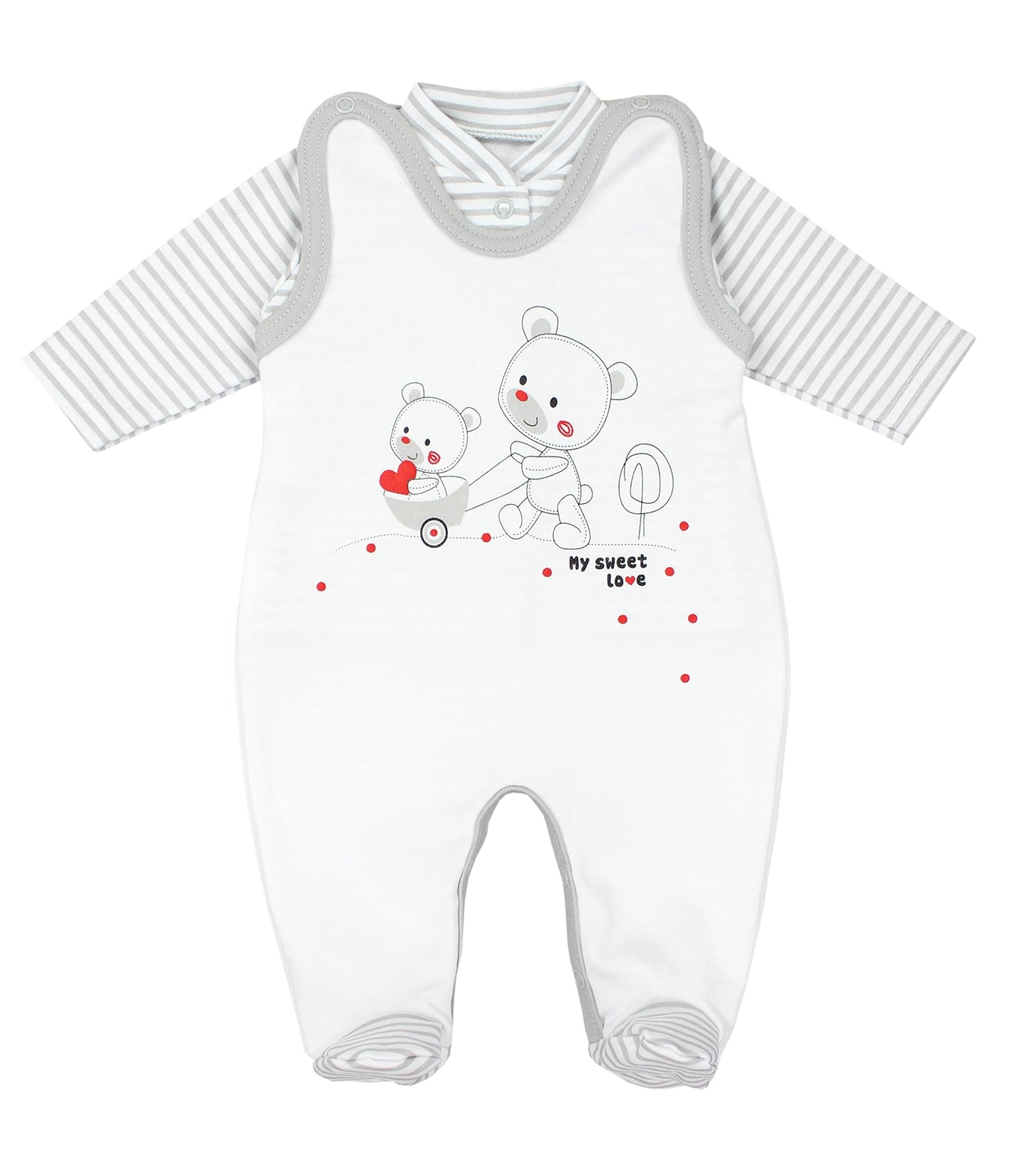 TupTam Baby Mädchen Jungen Strampler mit Langarmshirt Aufdruck Spruch 2 teilig