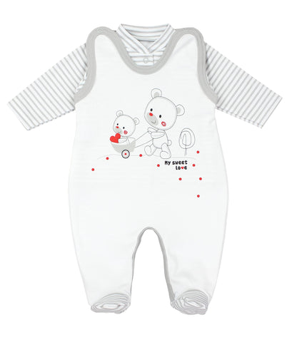TupTam Baby Mädchen Jungen Strampler mit Langarmshirt Aufdruck Spruch 2 teilig