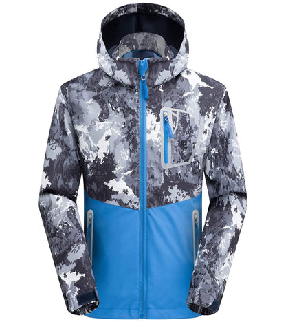 LAUSONS Children's Lined Jacket, Boys' Transition Jackets for Boys, Softshell Jackets with Camouflage Pattern