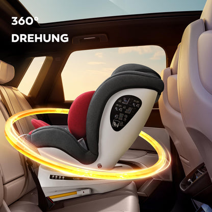 Miophy I-Size 360°drehbar Kindersitz, Gruppe 0+1/2/3, 0-12 Jahre, 40-150 cm, Baby Autositz mit isofix - Meloni2