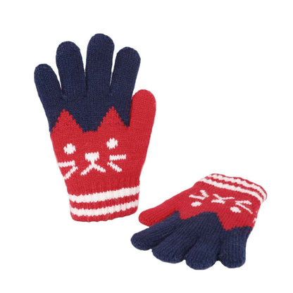 Children's Warm Winter Gloves / Mittens with Plush Lining, Cute Ski Gloves, 3 - 8 Years Old, for Skiing / Snowboarding / Playing / Running