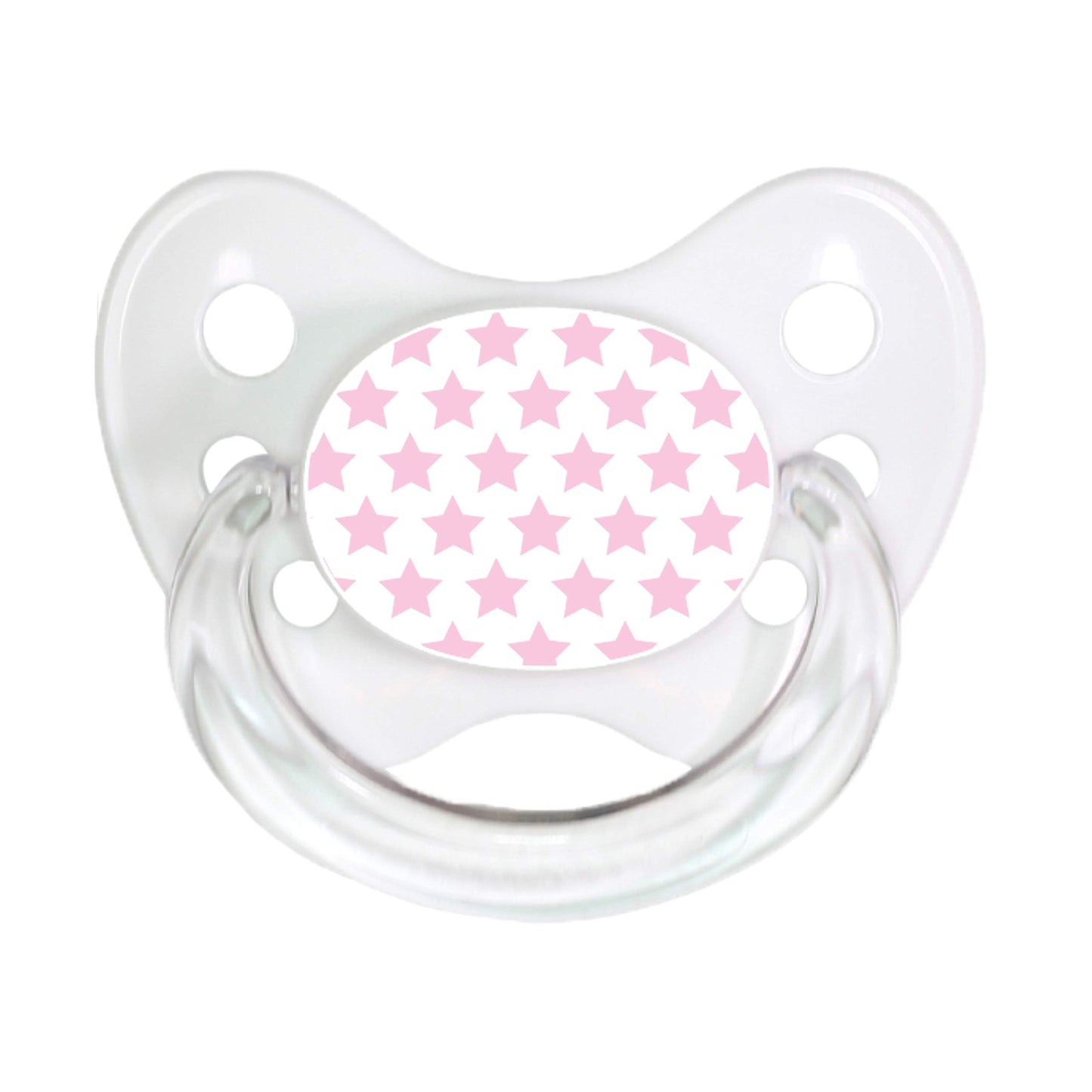 dentistar Silikon Schnuller 3er-Set - Größe 1 Schnuller 0-6 Monate - Zahn- & kieferfreundlicher Nuckel mit Dental-Stufe – BPA-frei – Made in Germany - Grinsebacke, Transparent