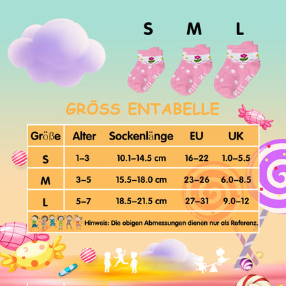 GRPSKCOS Stoppersocken Kinder 12 Paar ABS Socken Rutschfeste Socken Kleinkind Antirutschsocken für 1-7 Jahre Jungen Mädchen
